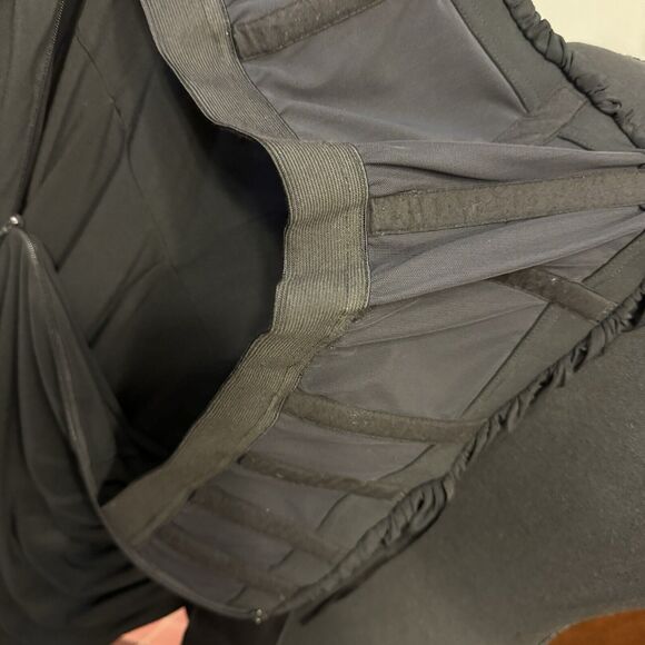 All Saints Dress 4 LBD Little Black Statement Dress Balloon Skirt Drape Front - Picture 7 of 7